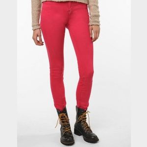 BDG Cigarette Mid Rise Red Skinny Jeans, 27x30